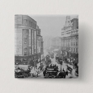 View of Tottenham Court Road, c.1885 15 Cm Square Badge