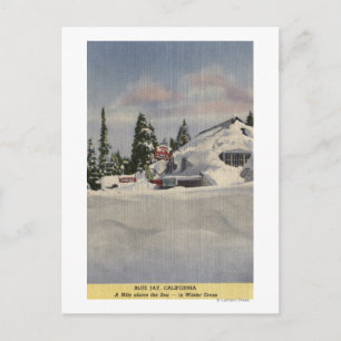 View of Town in Winter Postcard