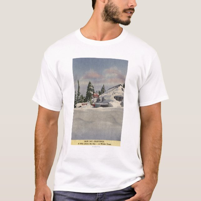 View of Town in Winter T-Shirt (Front)