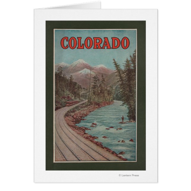 View of Train Alongside River - Travel Poster (Front)