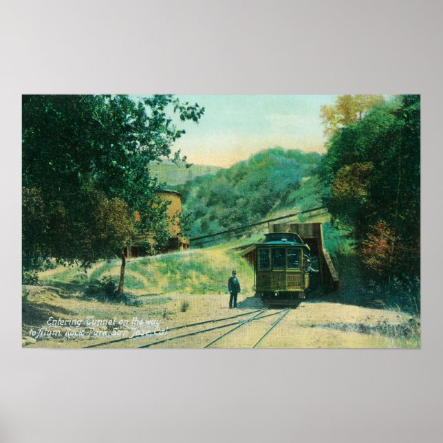 View of Train Entering Tunnel to Alum Rock Poster (Front)
