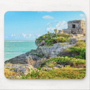 View Of Tulum Ruins, God Of Winds Temple, Mexico Mouse Pad