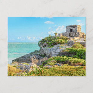 View Of Tulum Ruins, God Of Winds Temple, Mexico Postcard