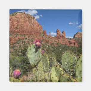 View of Twin Buttes   Sedona, Arizona Magnet