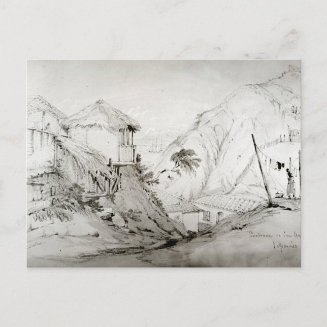 View of Valparaiso, 1834 Postcard (Front)