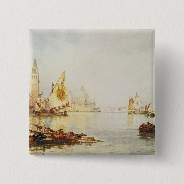 View of Venice 15 Cm Square Badge (Front)