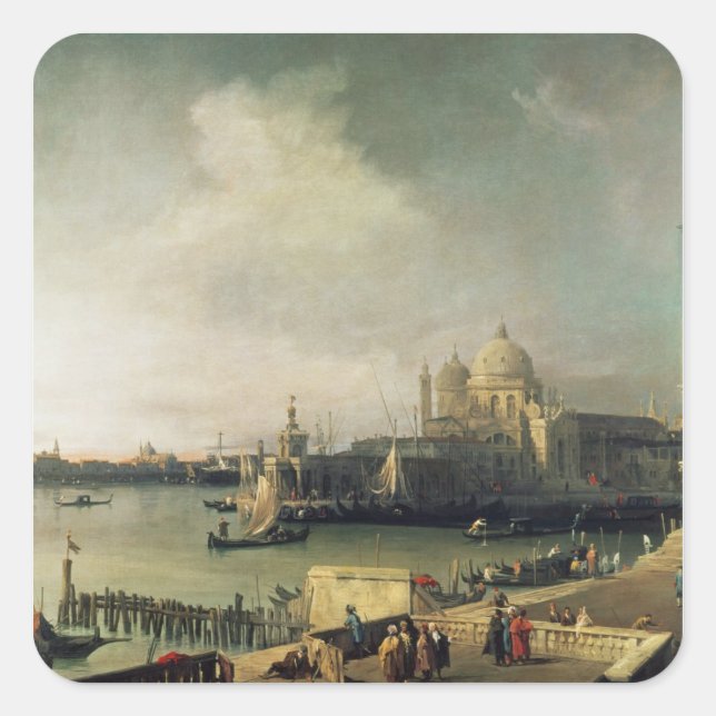 View of Venice Square Sticker (Front)