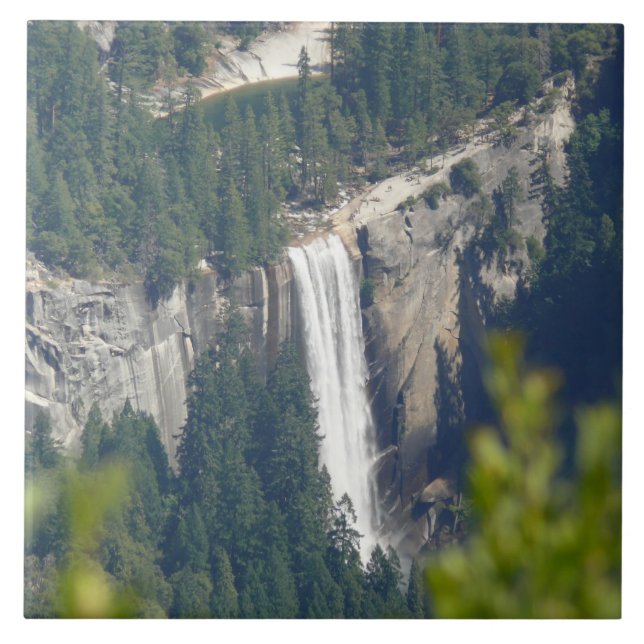 View of Vernal Falls from Glacier Point, CA Ceramic Tile (Front)