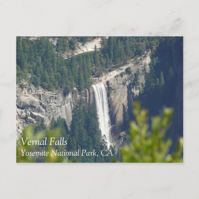 View of Vernal Falls from Glacier Point, CA Postcard (Front)