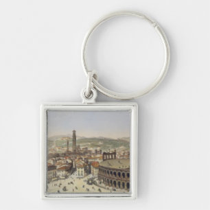 View of Verona, engraved by L. Cherbuin (colour en Key Ring