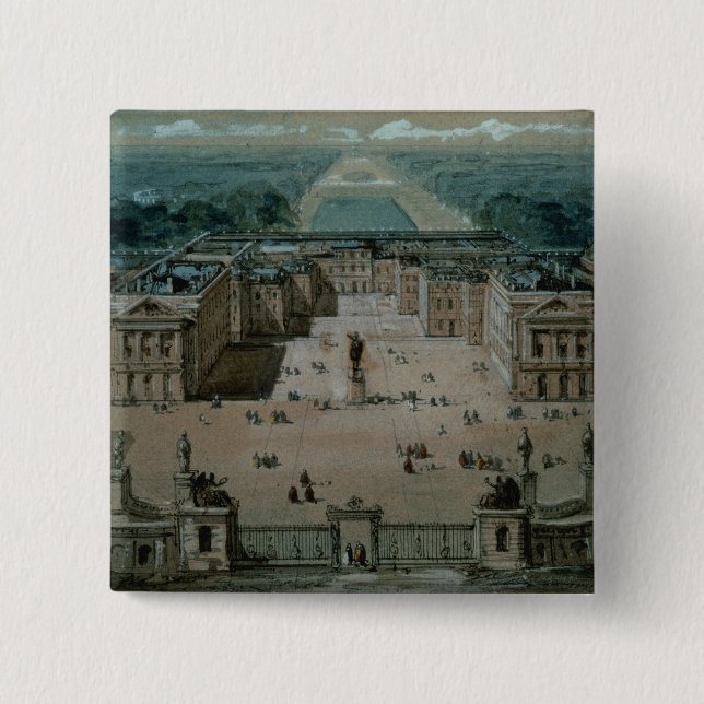 View of Versailles 15 Cm Square Badge (Front)