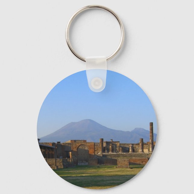 View Of Vesuvius Over The Ruins Of Pompeii Key Ring (Front)