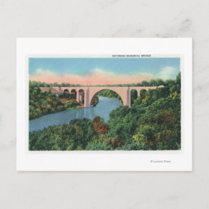 View of Veterans Memorial Bridge Postcard