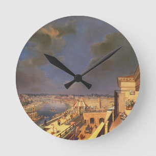 View of Vienna, 1819 (oil on canvas) Round Clock