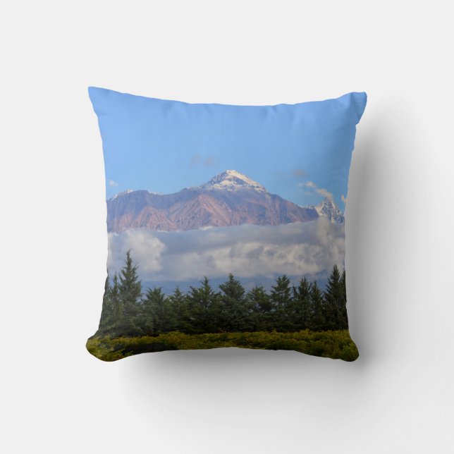 View Of Vineyard With Mountain On Background Cushion (Front)
