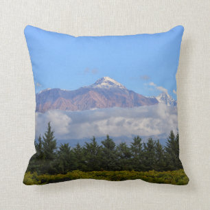 View Of Vineyard With Mountain On Background Cushion