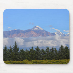 View Of Vineyard With Mountain On Background Mouse Pad