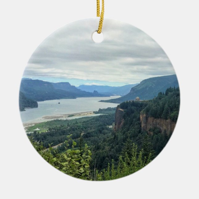 View of Vista House Ceramic Ornament (Front)