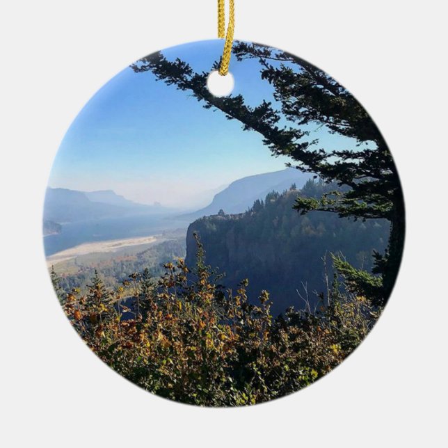 View of Vista House Ceramic Ornament (Front)