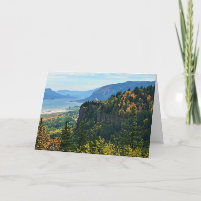 View of Vista House, Columbia River, Oregon Card (Front)