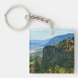 View of Vista House, Columbia River, Oregon Key Ring