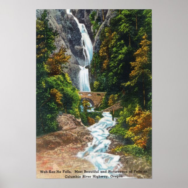 View of Wah-Kee-Na Falls Poster (Front)