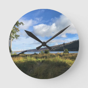View of Wallowa Lake Round Clock
