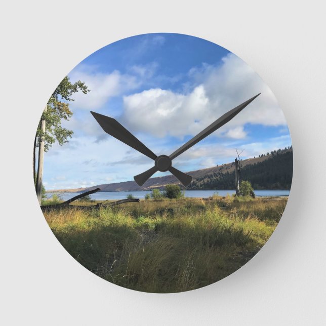 View of Wallowa Lake Round Clock (Front)