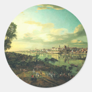View of Warsaw from Praga by Bernardo Bellotto Classic Round Sticker