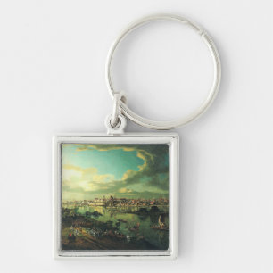 View of Warsaw from Praga by Bernardo Bellotto Key Ring