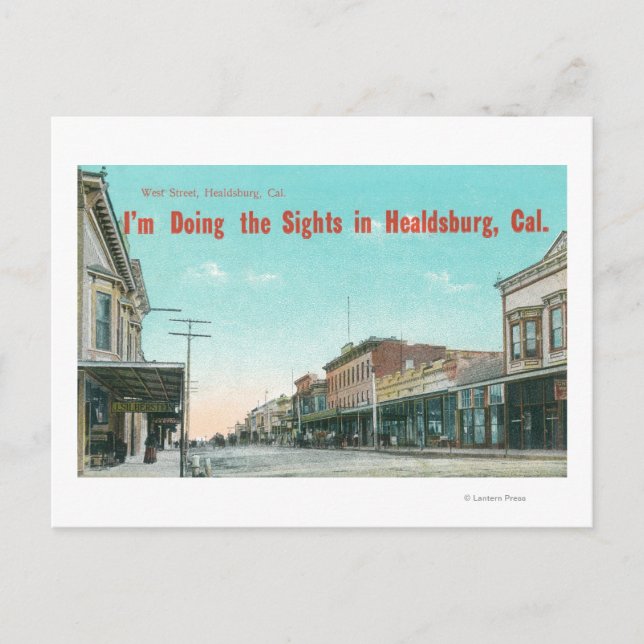 View of West StreetHealdsburg, CA Postcard (Front)
