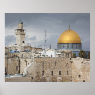 View of Western Wall Plaza, late afternoon 2 Poster