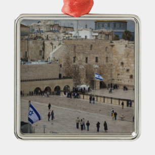 View of Western Wall Plaza, late afternoon Metal Ornament