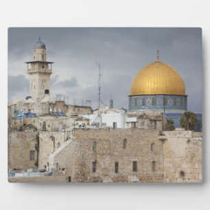 View of Western Wall Plaza, late afternoon Plaque