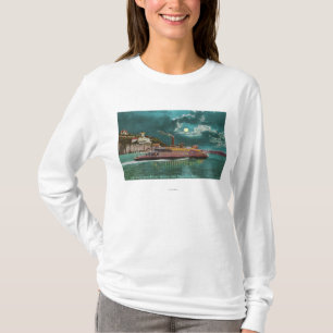 View of Yerba Buena Island Lighthouse at Night T-Shirt