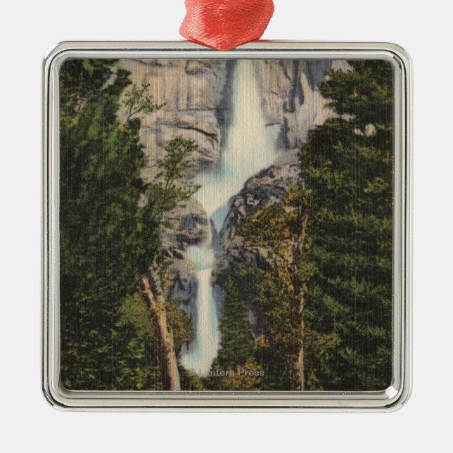 View of Yosemite Falls & Valley Metal Tree Decoration (Front)