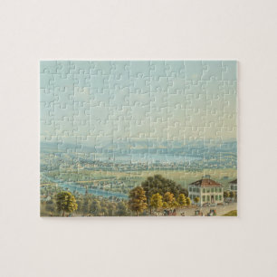 View of Zurich, c.1840 (w/c) Jigsaw Puzzle