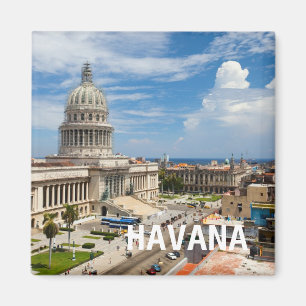 View on a building of Capitol in Havana, Cuba Magnet