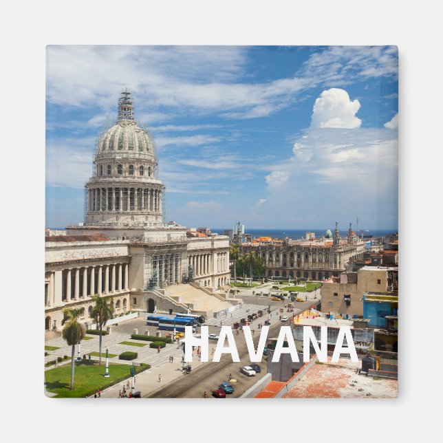 View on a building of Capitol in Havana, Cuba Magnet (Front)