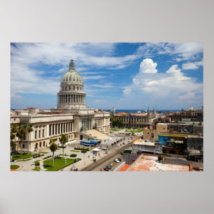 View on a building of Capitol in Havana, Cuba Poster
