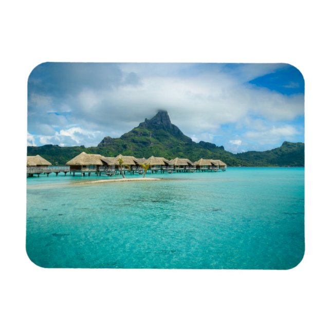 View on Bora Bora island rectangular magnet (Horizontal)