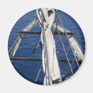 View on Mediterranean sea with yacht Magnet