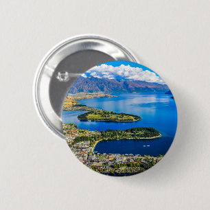 View on Queenstown from Bob's Peak, New Zealand 6 Cm Round Badge