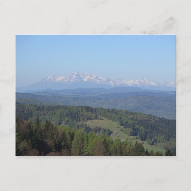 View on Tatras from Beskids Postcard (Front)