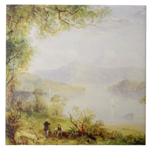 View on the Hudson River, c.1840-45 (oil on panel) Ceramic Tile