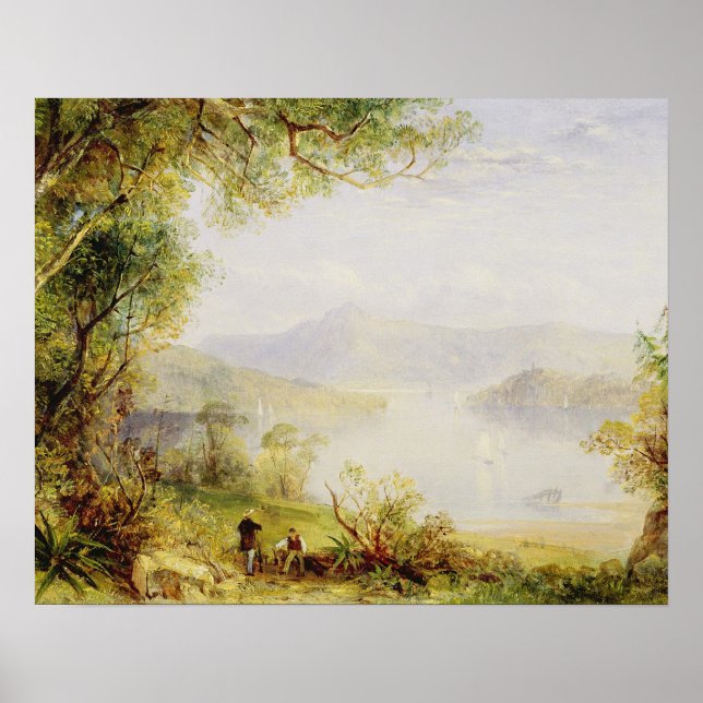 View on the Hudson River, c.1840-45 (oil on panel) Poster (Front)