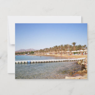 View on the sandy beach Terrazzina Holiday Card