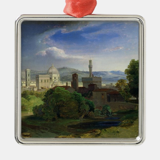 View over Florence, c.1829 Metal Tree Decoration (Front)