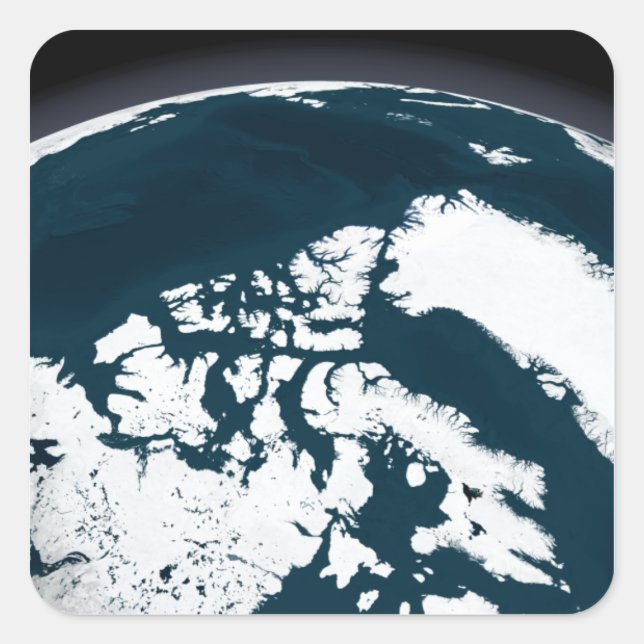 View over Greenland and the Arctic Ocean Square Sticker (Front)