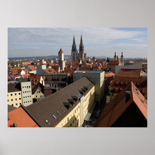 View Over Regensburg, Germany Poster (Front)